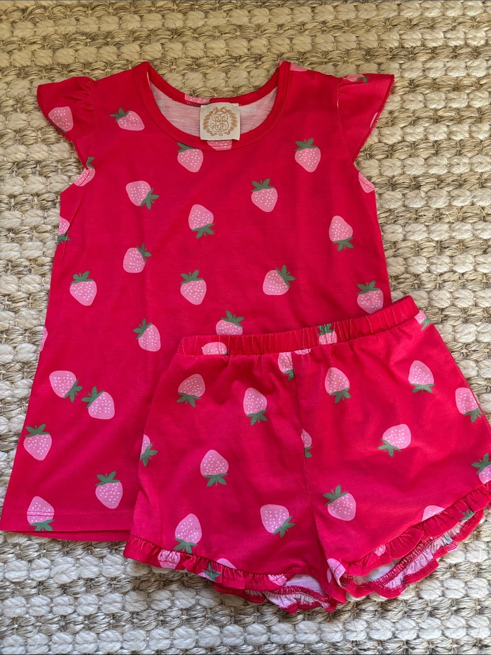 TBBC Girls' Red Strawberry Pajama Set